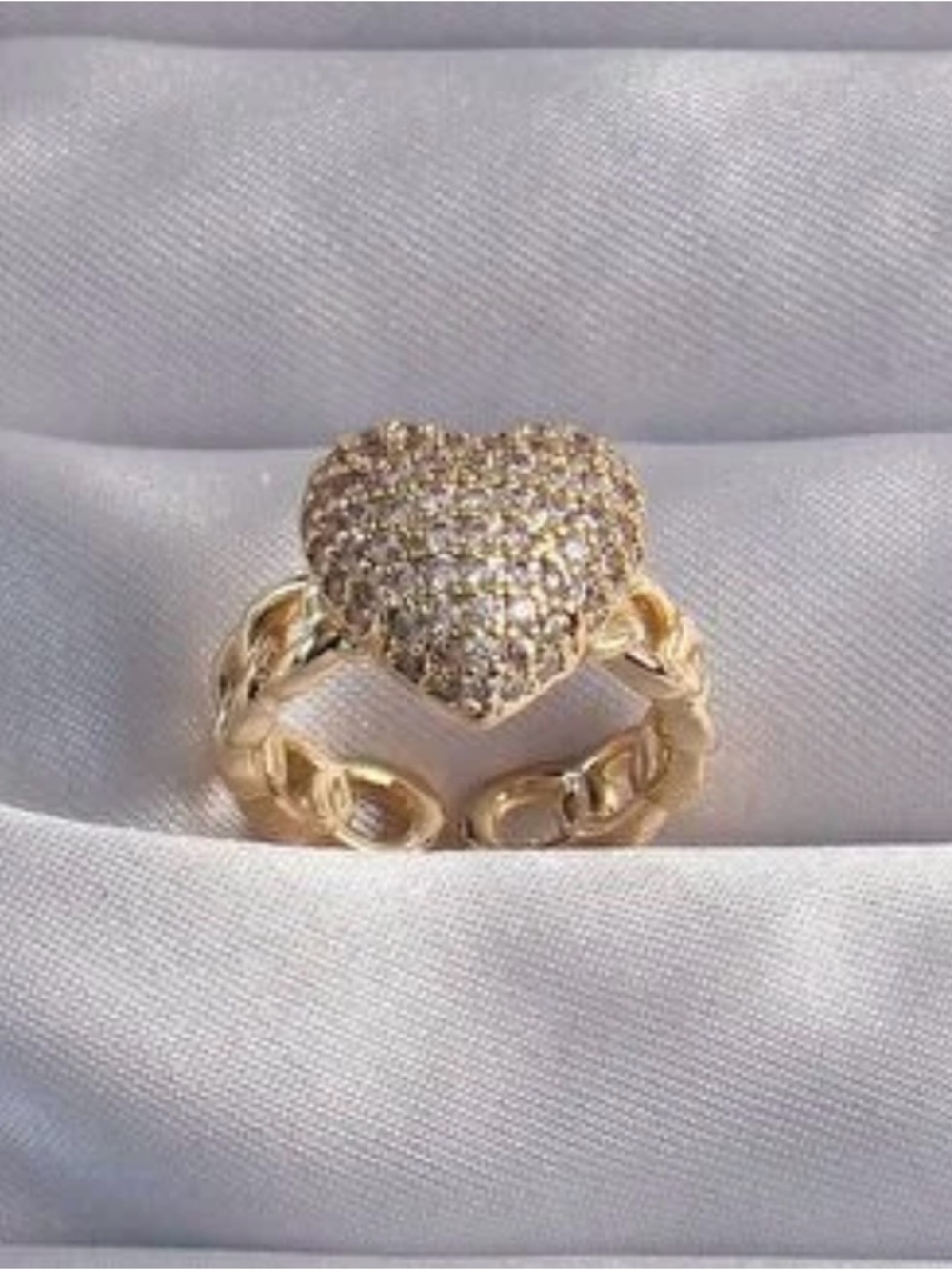Effy 14k Yellow Gold Heart Ring with natural diamonds
